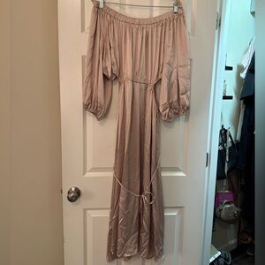 Off-Shoulder satin dress